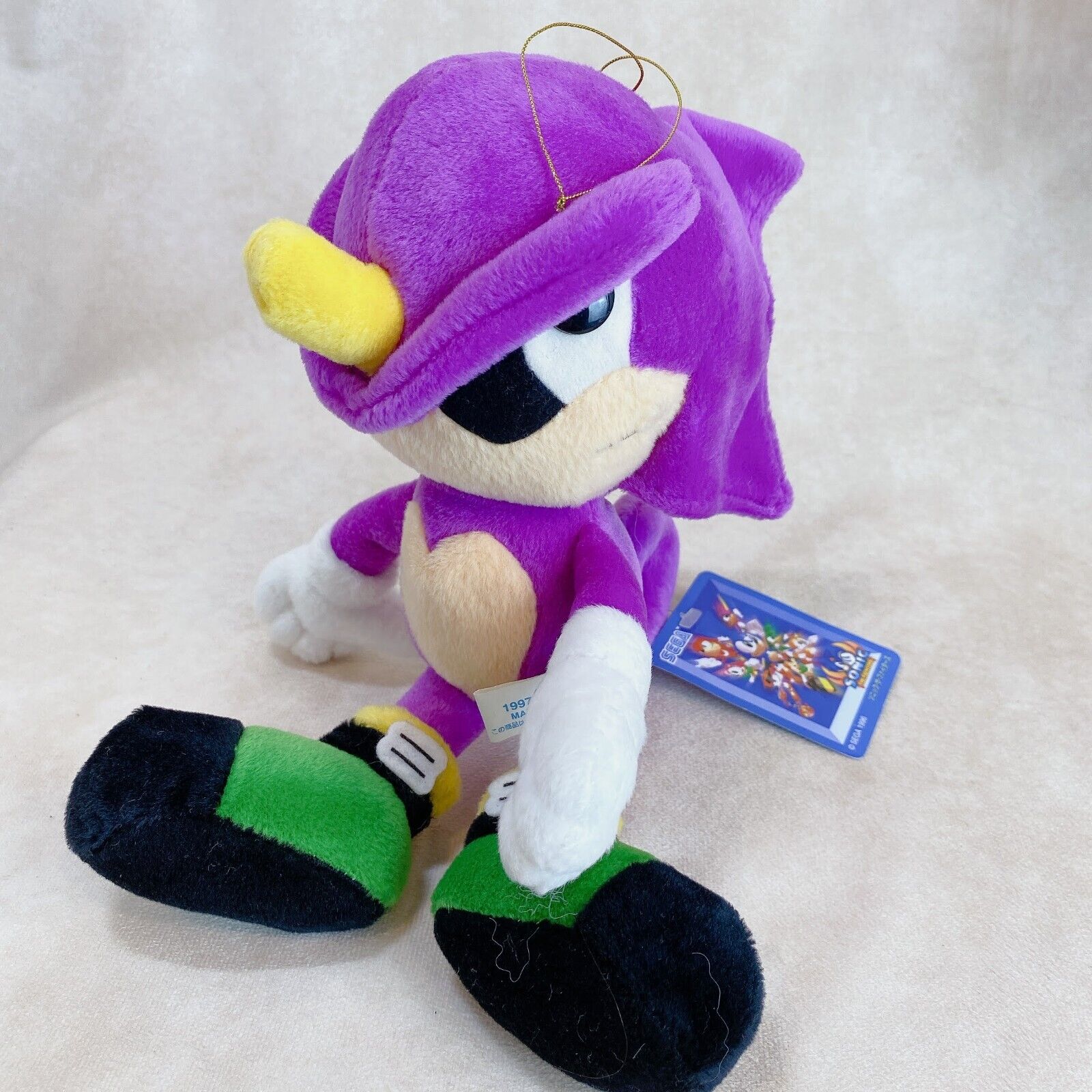 Rare 1997 Espio the Chameleon Sonic The Fighters  Plush doll toy SEGA Hedgehog