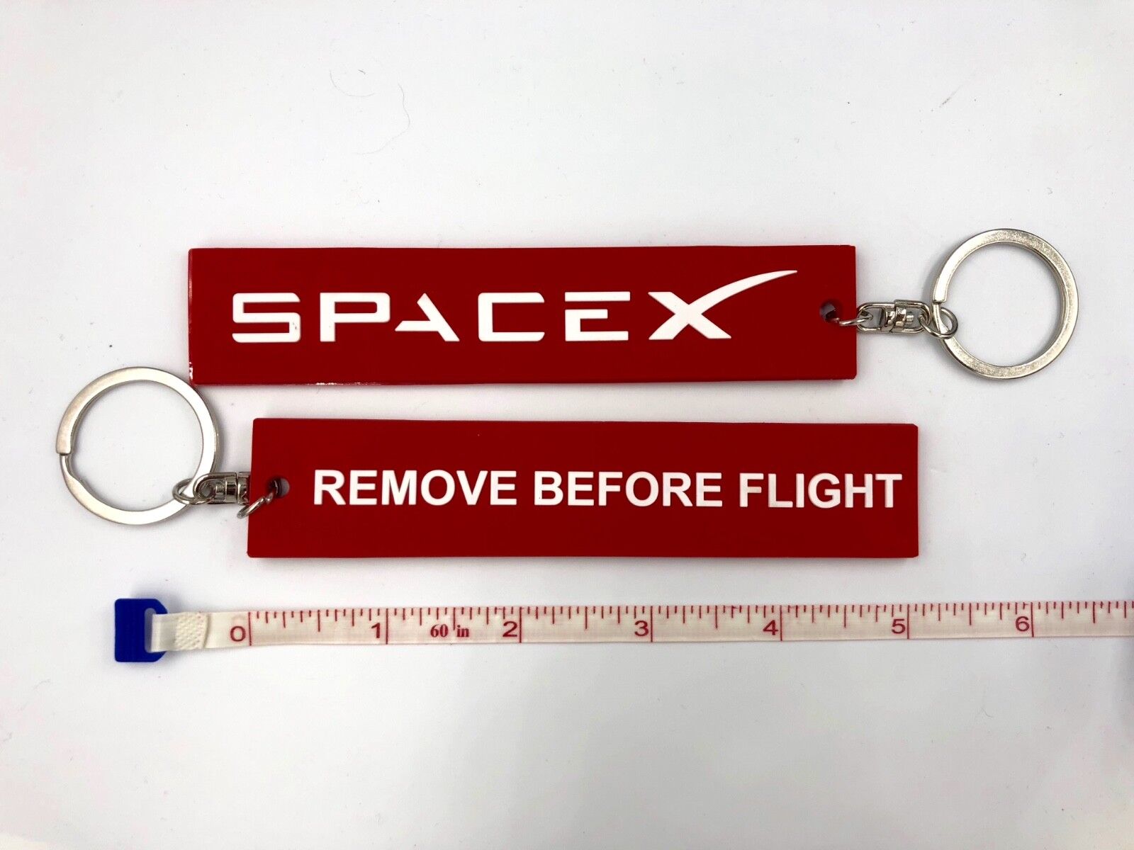 Space X  Remove Before Flight PVC Ribbon Key Chain/Key Ring SpaceX