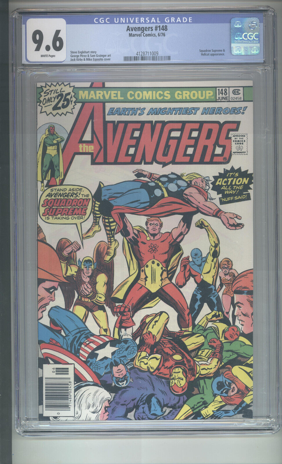 Avengers #148 CGC 9.6  (1976) George Perez Squadron Supreme Hellcat White Pages