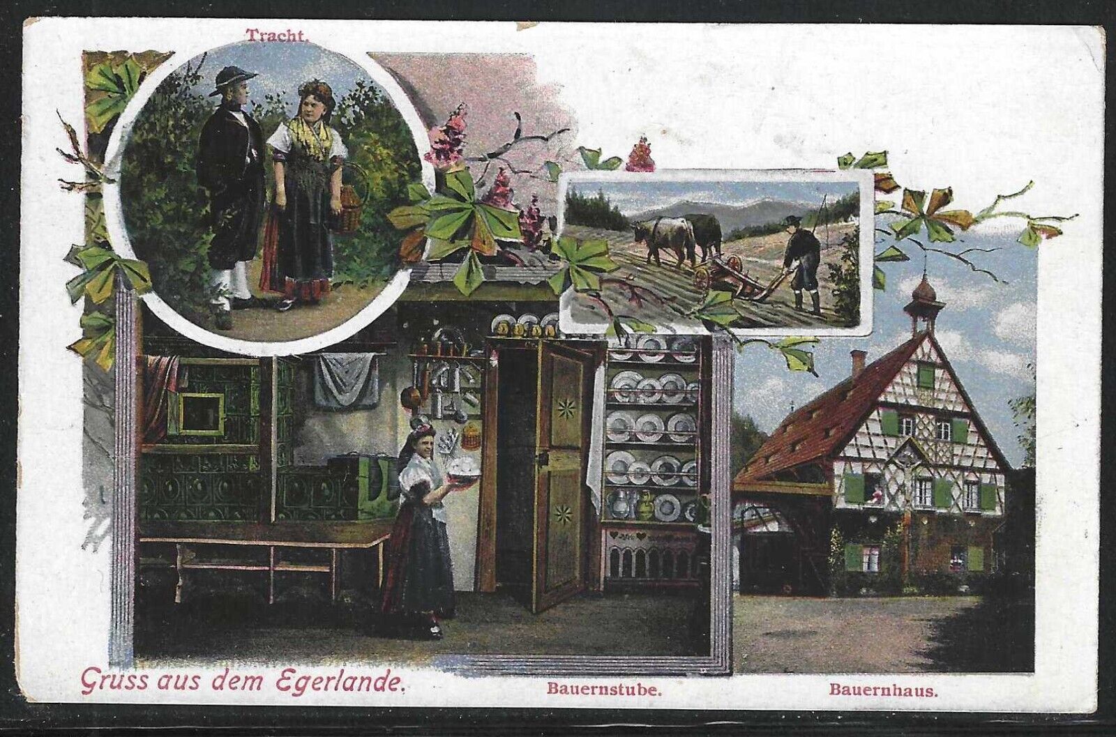 Greetings from Edgerlande, Germany, Early Multi-View Postcard, Unused