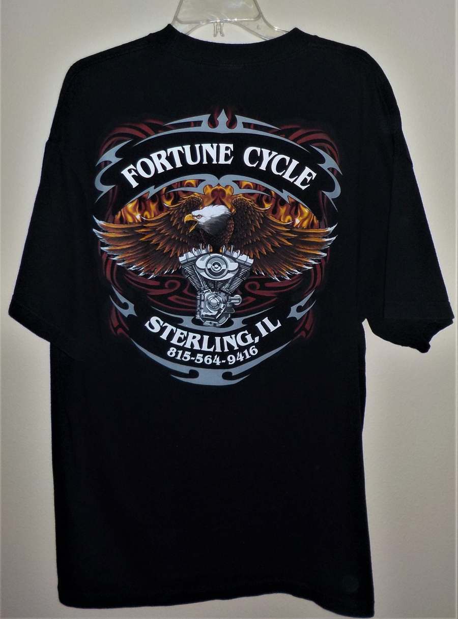 Fortune Cycle Illinois Too Loud? Too Bad Motorcycle Shirt Size 2XL