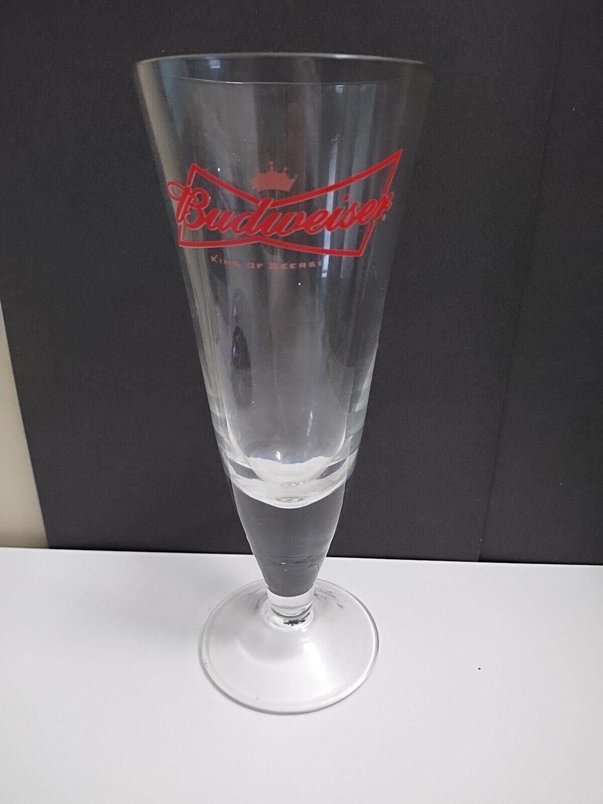Budweiser King of Beers Red Bow Tie Pilsner Beer Glasses 8 1/4\