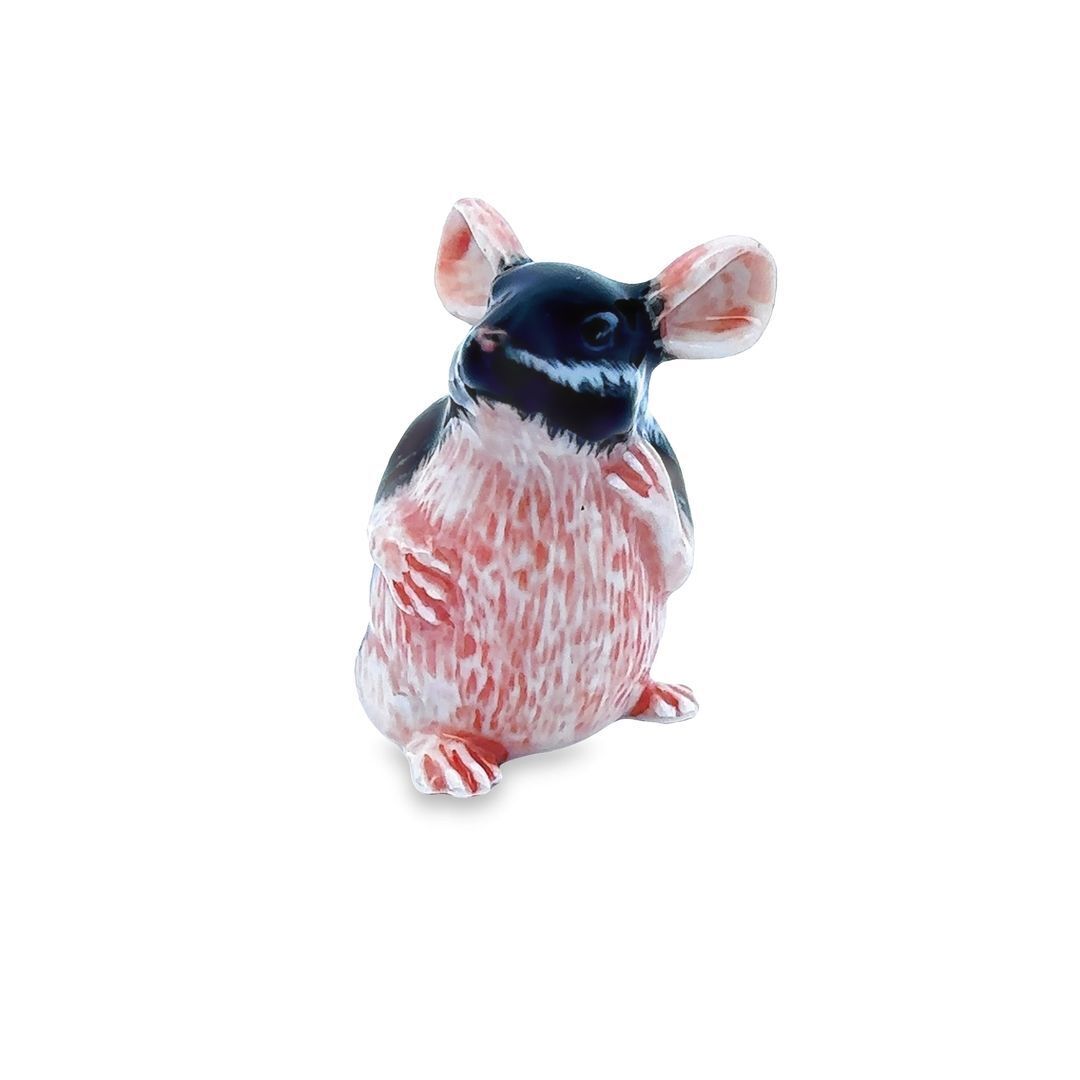 Black &  Rat Mouse Dollhouse Miniature Figurines Hand Painted Ceramic Animals