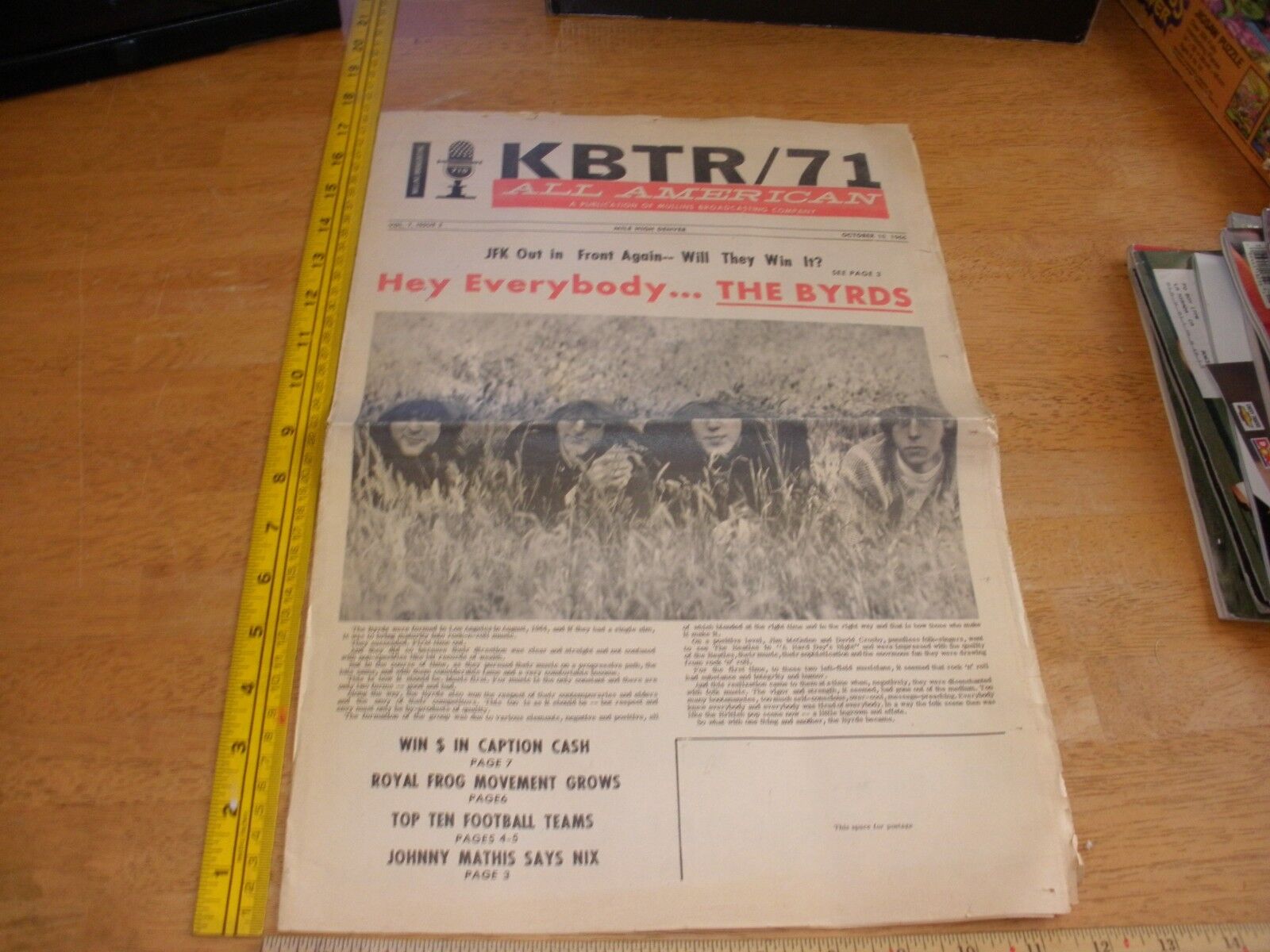 1966 The Byrds KBTR/71 Denver CO Johnny Mathis Dusty Springfield HS football