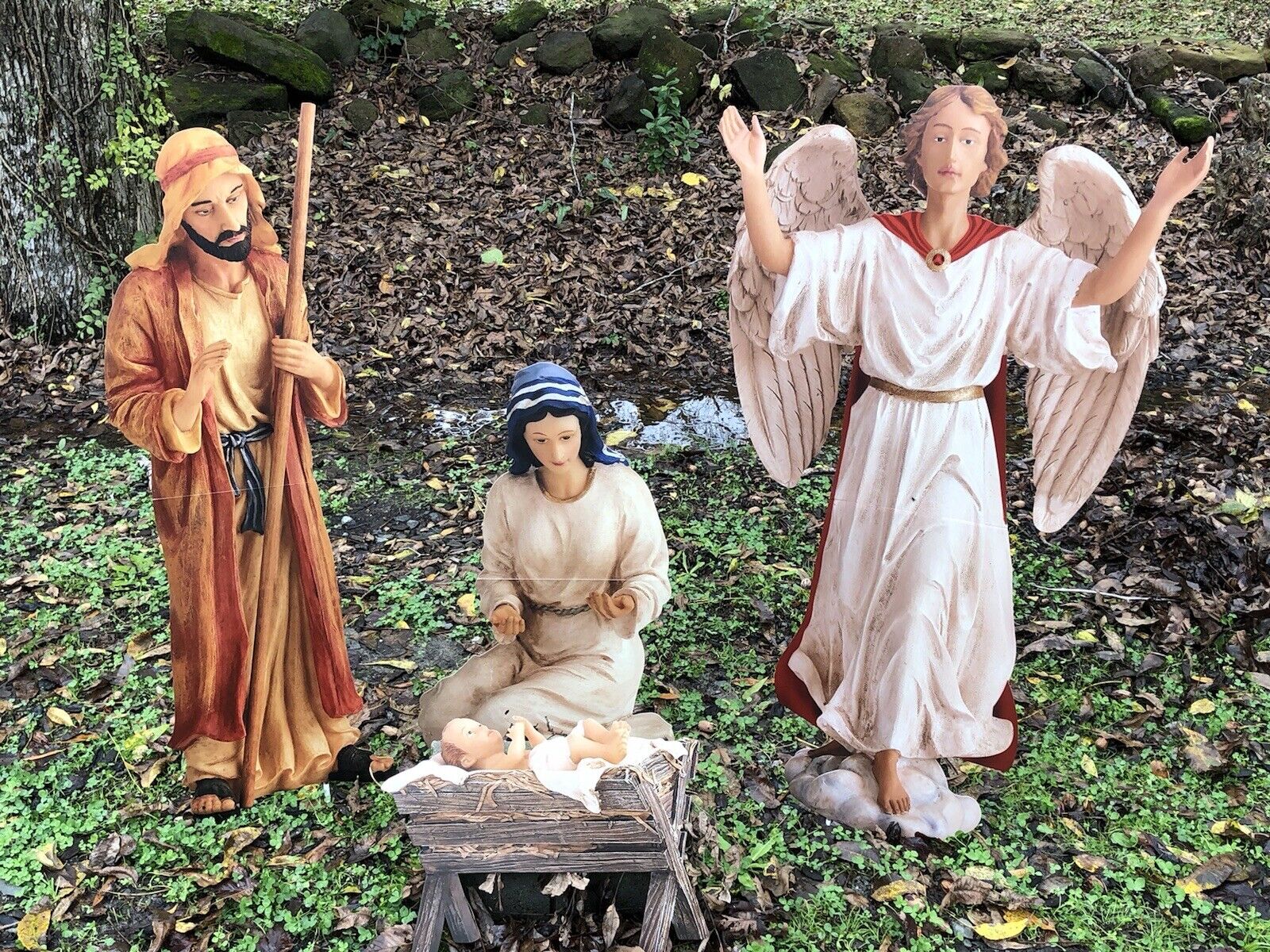 4 PIECE  Large Outdoor Nativity Set by Three Kings  