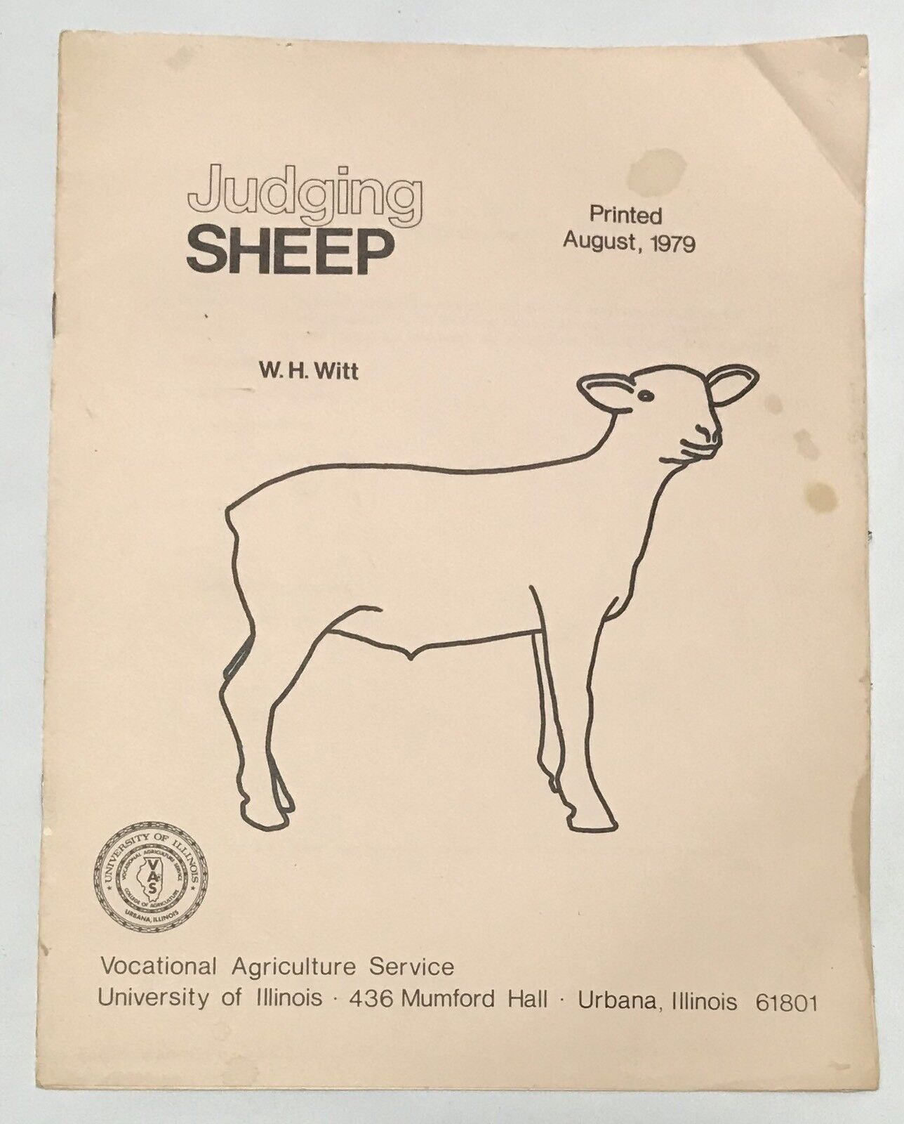 1979 Judging Sheep Guide Booklet Vocational Agriculture Service State Fair 4H