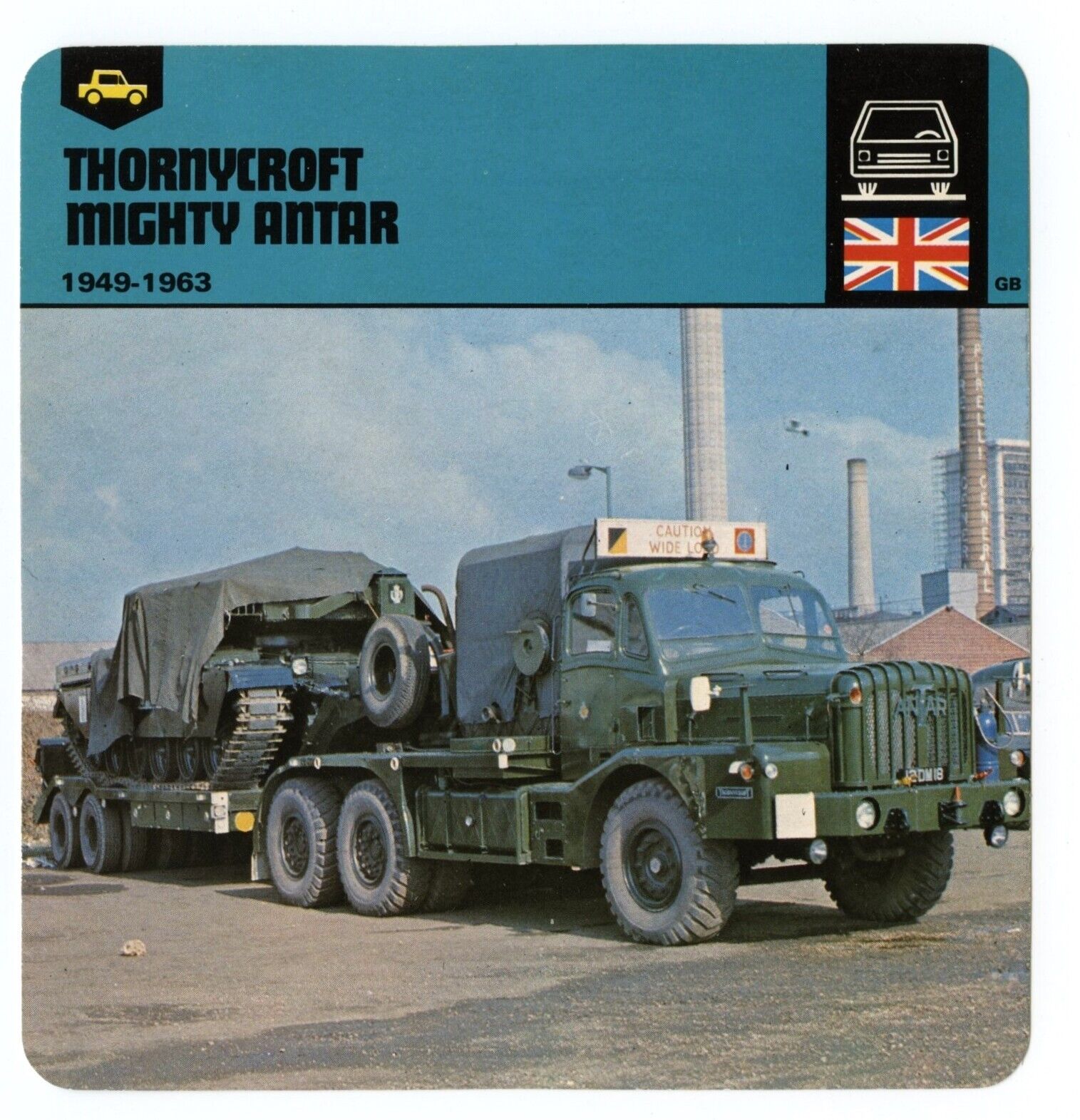 Thornycroft Mighty Antar - Military Utility Truck Edito Service Auto Rally Card
