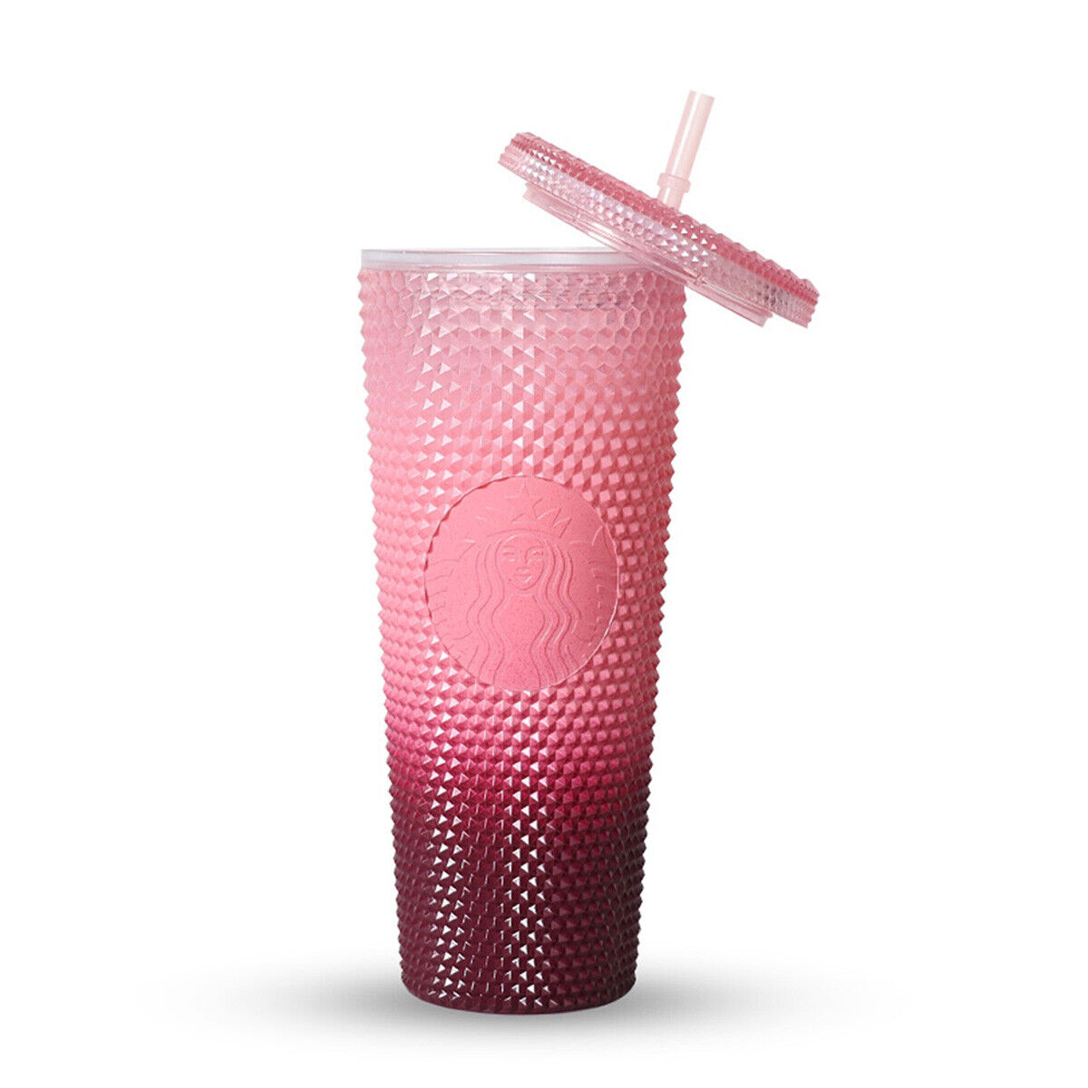 New Gradient Pink - Starbucks 24oz Cold Drink Cup Diamond Studded Tumbler Gift