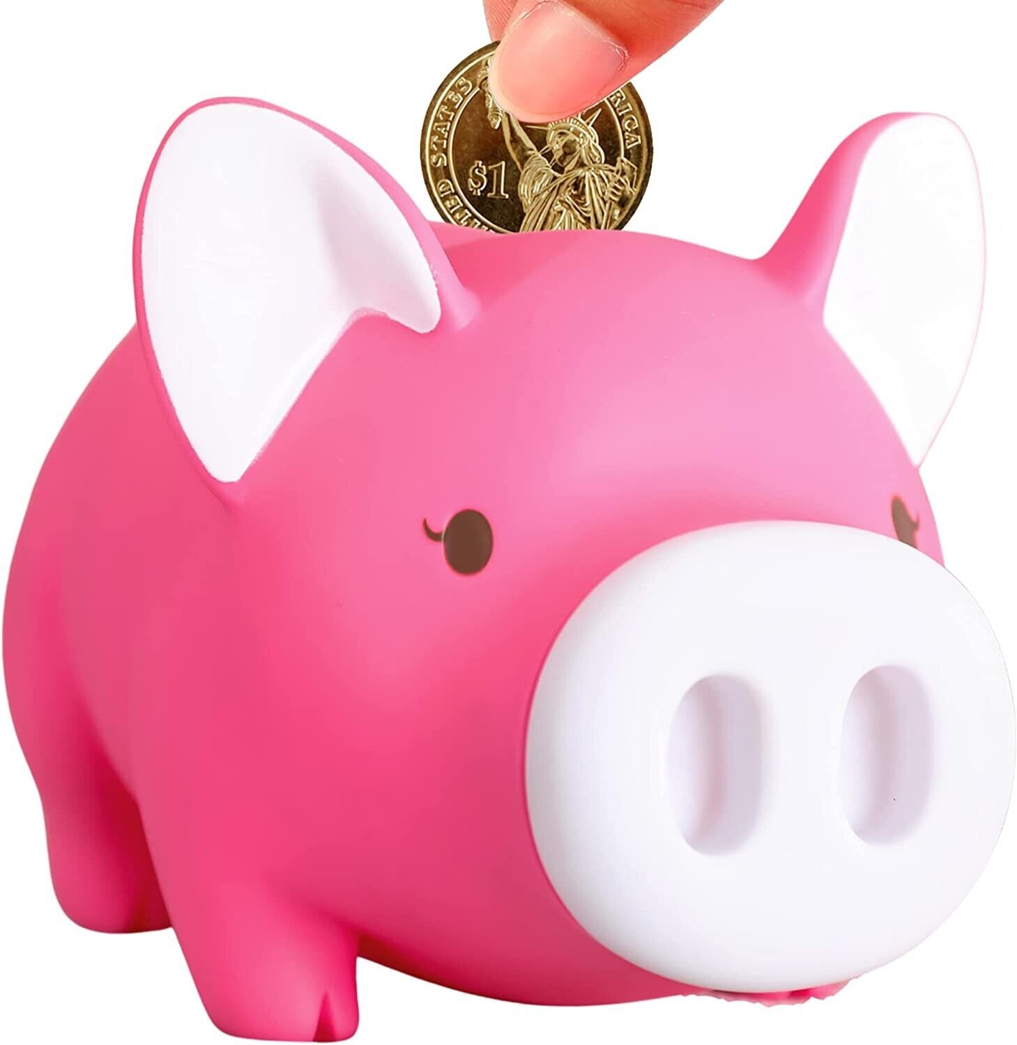 Plastic Piggy Bank for Boys and Girls - Unbreakable Coin Bank for Kids