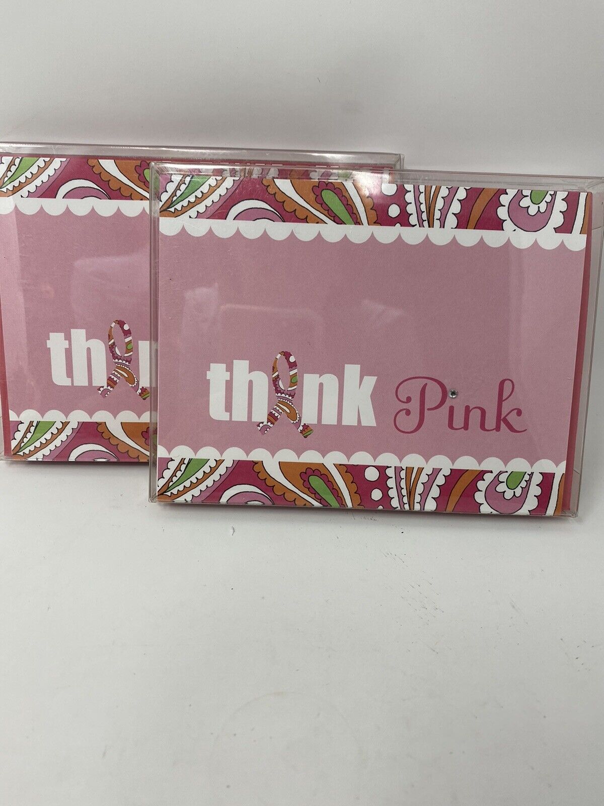 Vintage Think Pink Cancer Research Notecards 14 Cards Bella Ink Designs