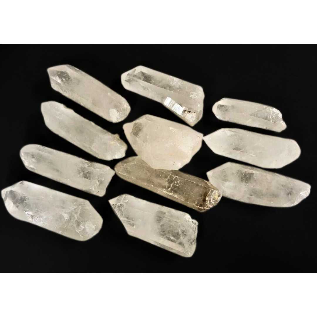 Clear Quartz Crystal Healing Kit: Himalayan 20 Pencil Stones for Home and Office