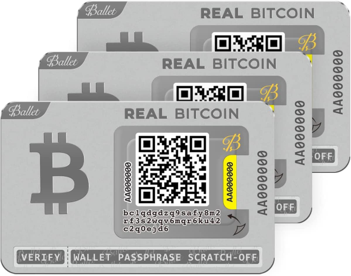 3-Pack Gift Set Real Bitcoin - the Easiest Crypto Cold Storage Card - Cryptocurr