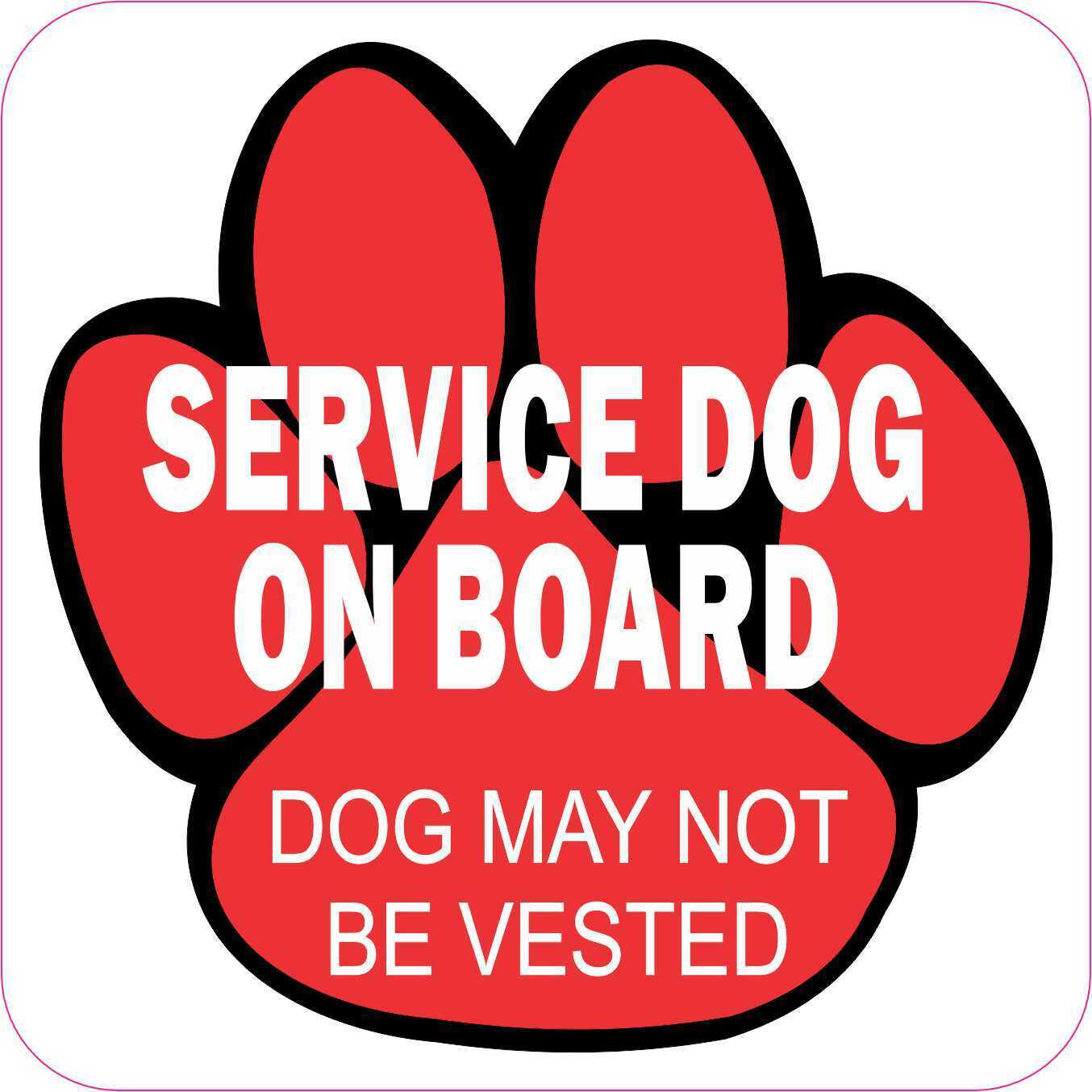 4.5in x 4.5in Service Dog on Board Magnet Car Truck Vehicle Magnetic Sign