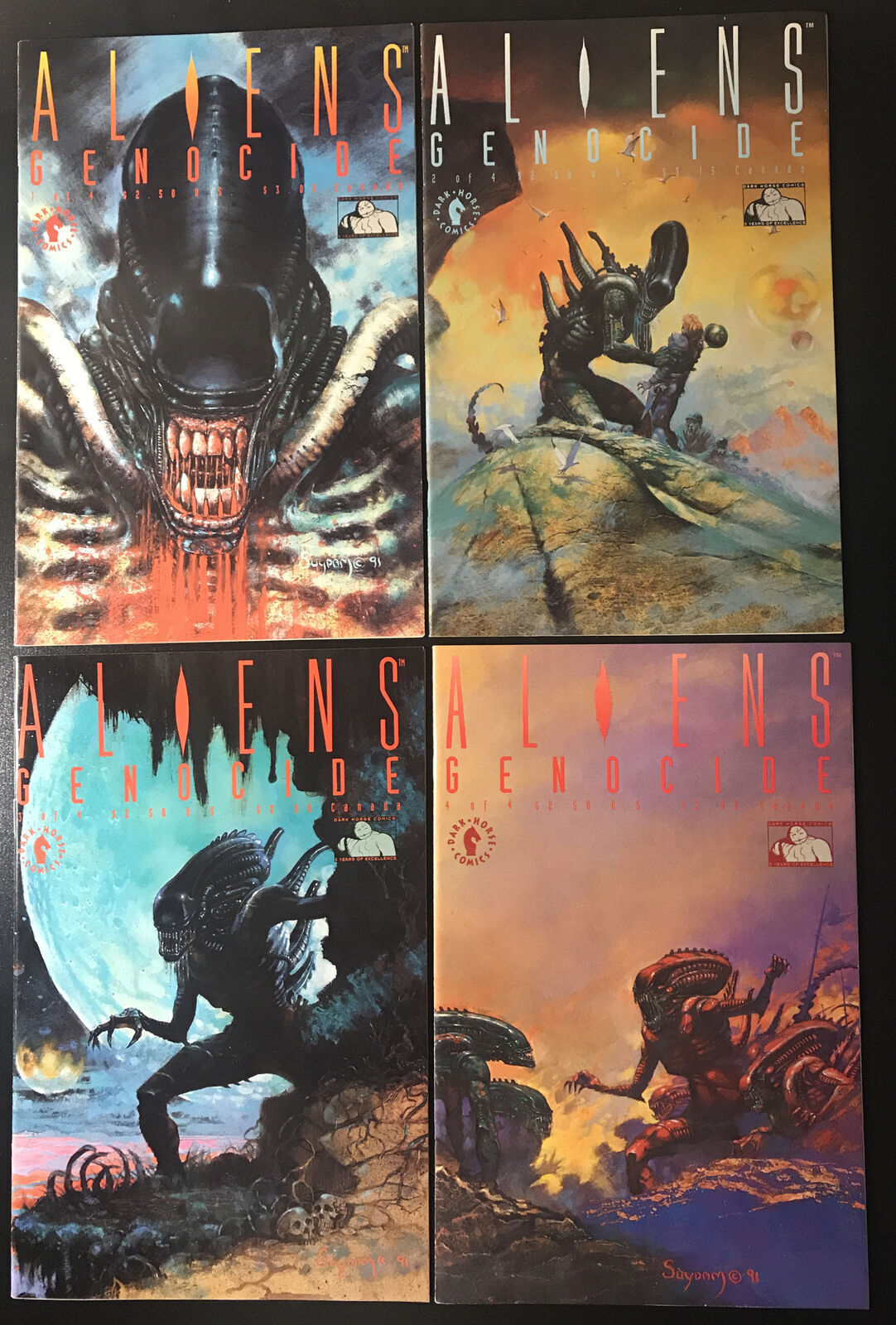 ALIENS: Genocide Complete 4-Book Lot Dark Horse 1991 Alien Civil War HIGH GRADE