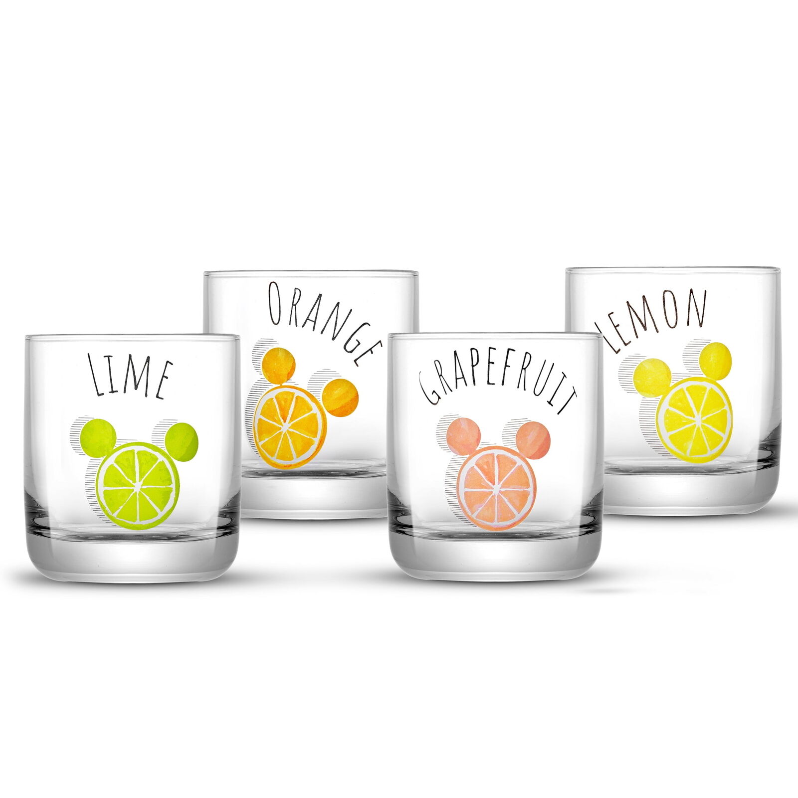 Disney Mickey Mouse Citrus Short Drinking Glass - 10 oz - Set of 4
