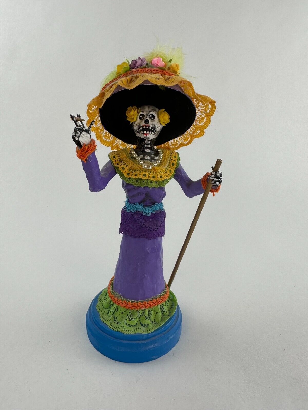 Ebros Day of The Dead 8-Inch Skeleton Lady Figurine with Elegant Purple Gown