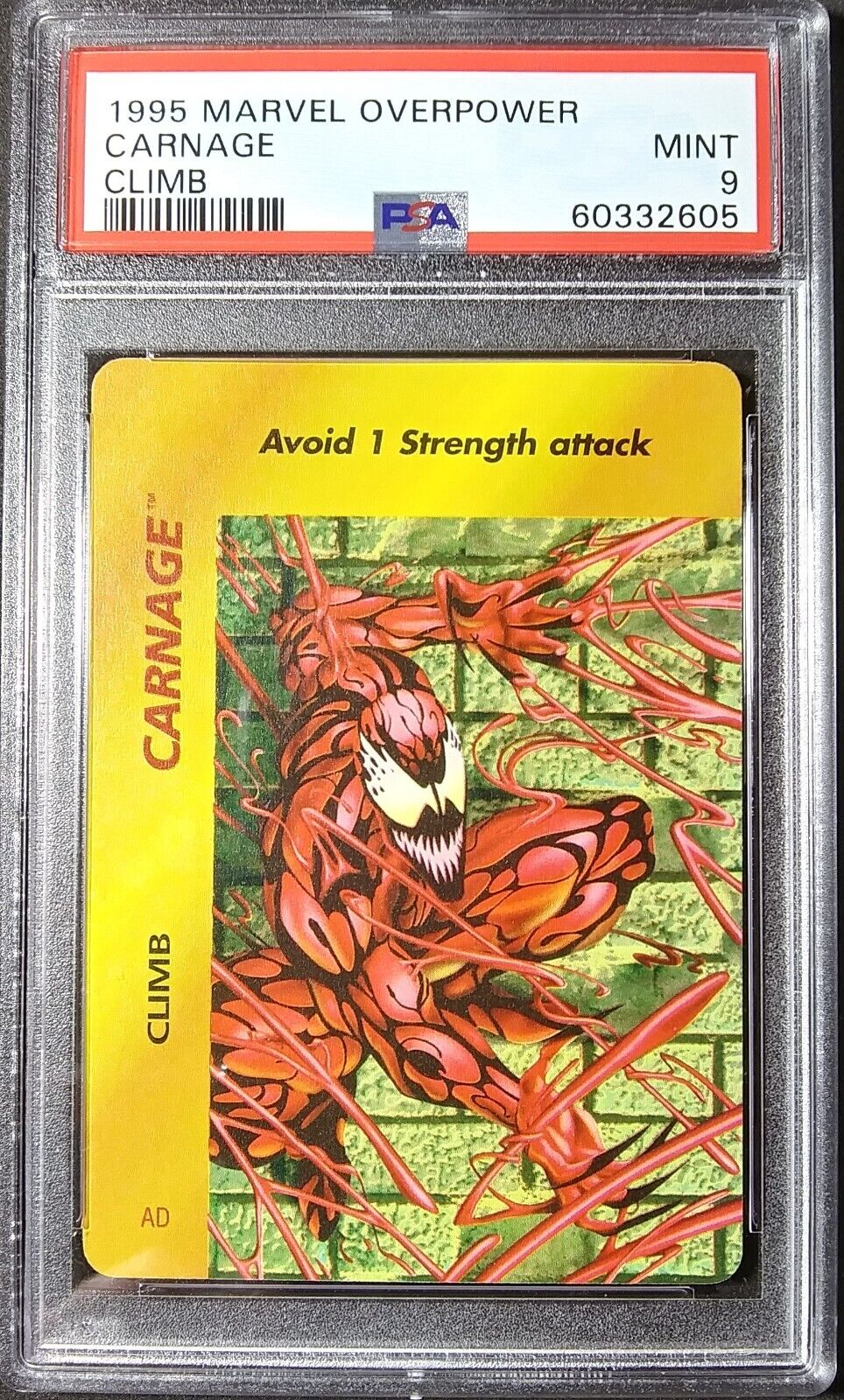 1995 Marvel Overpower CLIMB Special Character Card #AD-CC CARNAGE CCG MINT PSA 9