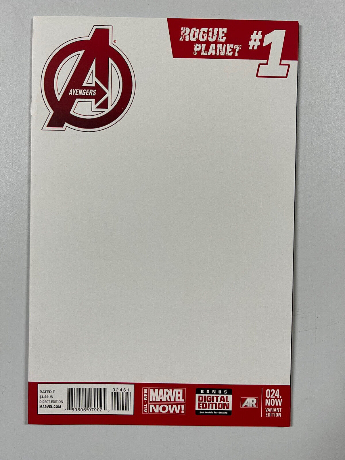 Avengers #24. Rogue Planet Blank Sketch Variant (2014) NM- Marvel 1st Print | Co