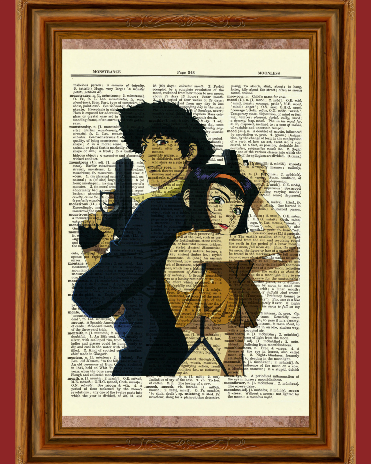 Cowboy Bebop Anime Dictionary Art Print Poster Spike Spiegel Faye Valentine