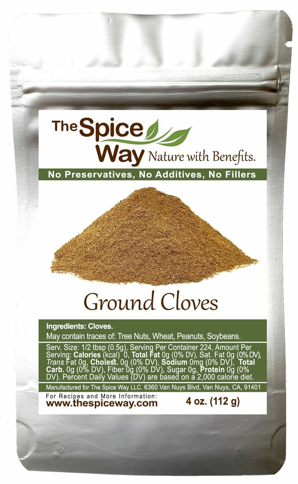 The Spice Way Non-GMO Preservative Free Savory Flavor Premium Ground Cloves 4 Oz