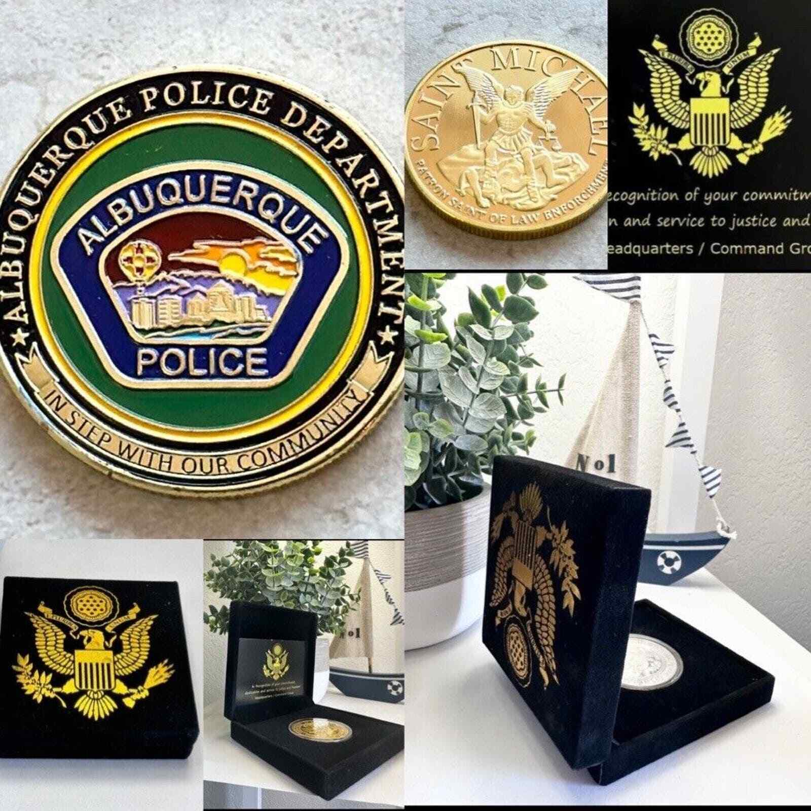 City Of Albuquerque Police Dept Challenge Coin With Special Velvet Case