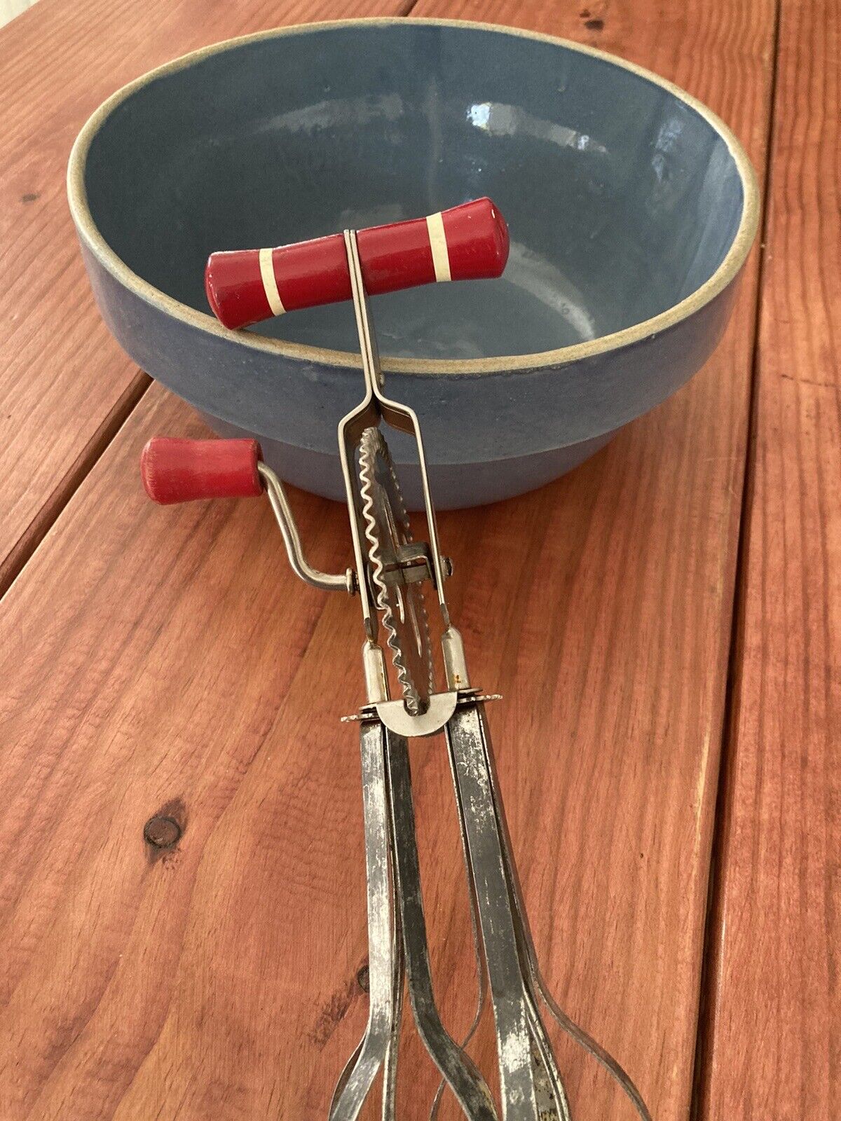 vintage egg beater red handle Remarkable Paint ‘high Speed Super’ Gear EKCO USA
