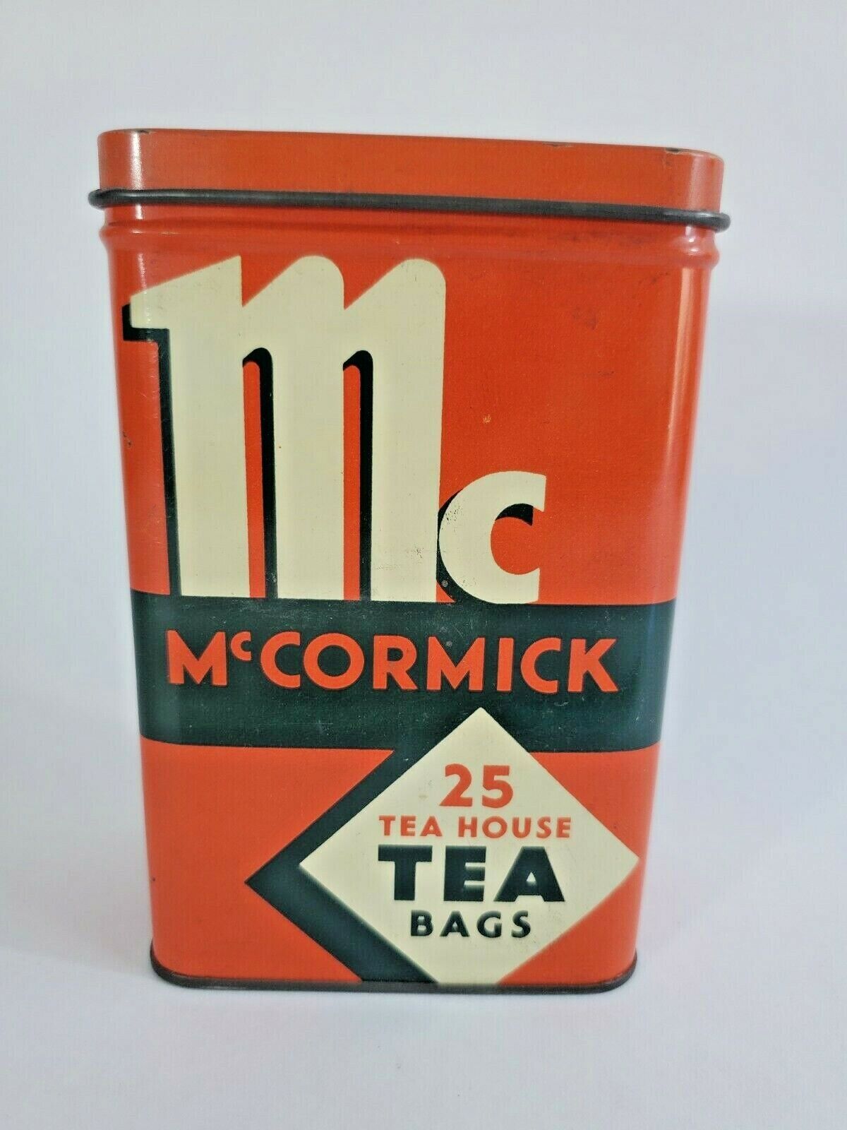 1938 Vintage Red McCormick Orange Pekoe Tin Ships Free