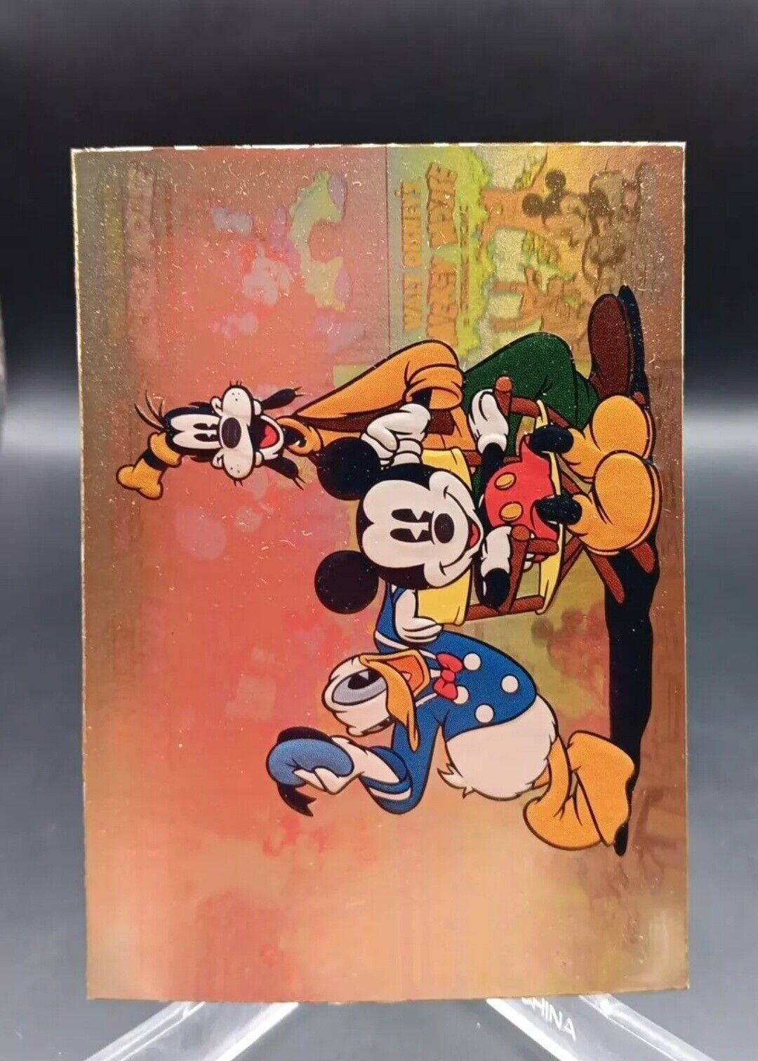 Disney Premium 1995 Skybox Foil #91 Mickey Donald Goofy