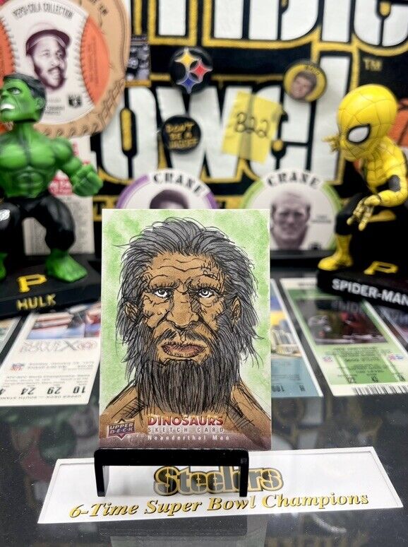 2015 Upperdeck Dinosaurs Neanderthal Man Hand Drawn 1 Of A Kind Sketch Card  1/1
