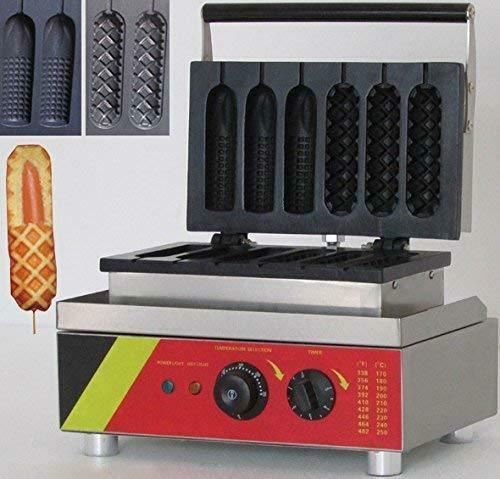 Hot Dog Waffle Maker Commercial 5PCS French Hotdog molds 110v | stainless 