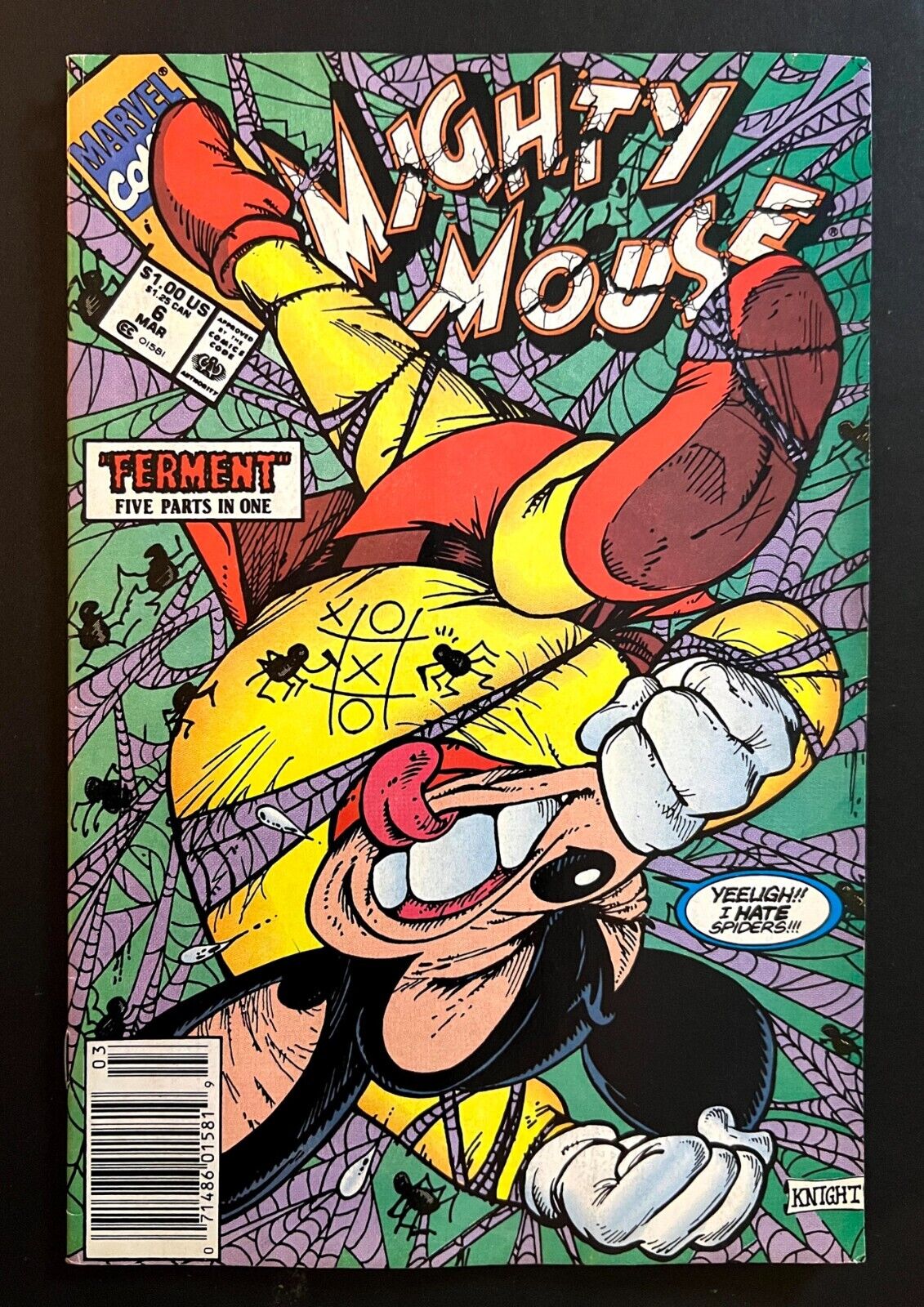 MIGHTY MOUSE #6 Newsstand Todd McFarlane Spider-Man #1 Parody Issue Marvel 1991