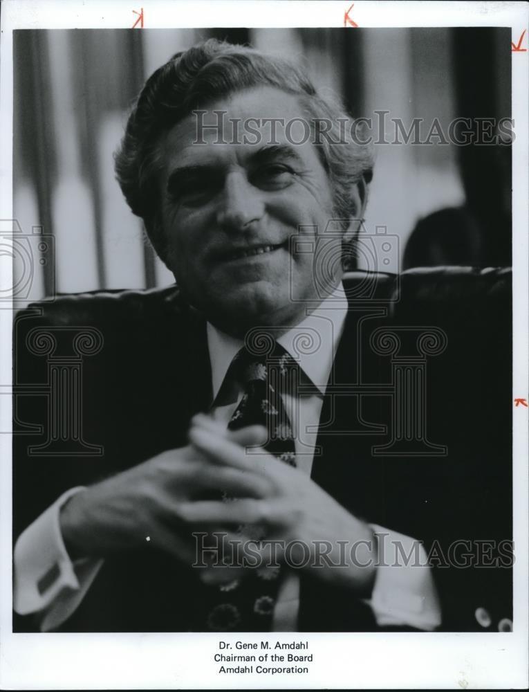 1977 Press Photo Dr. Gene M. Amdahl Chairman of Board Amdahl Corporation