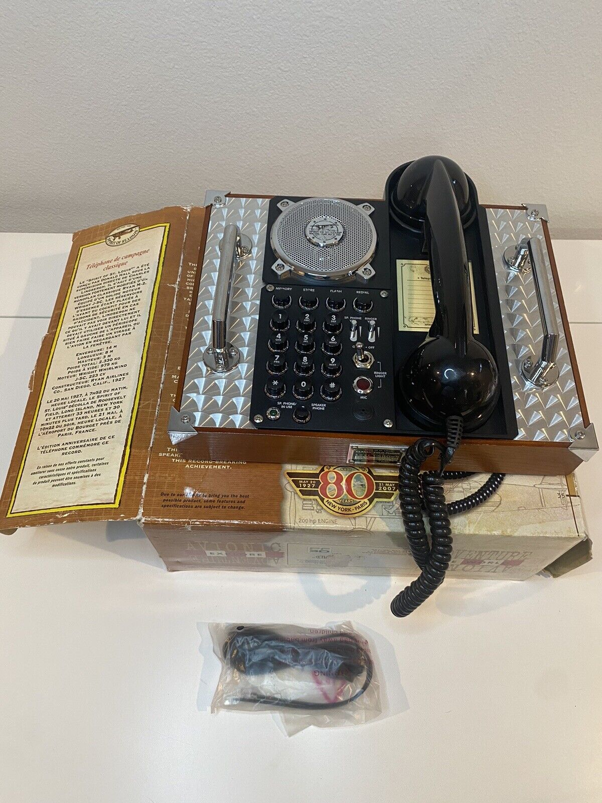 VINTAGE SPIRIT OF ST LOUIS TELEPHONE AVIATION RETRO HANDS-FREE SPEAKER With BOX
