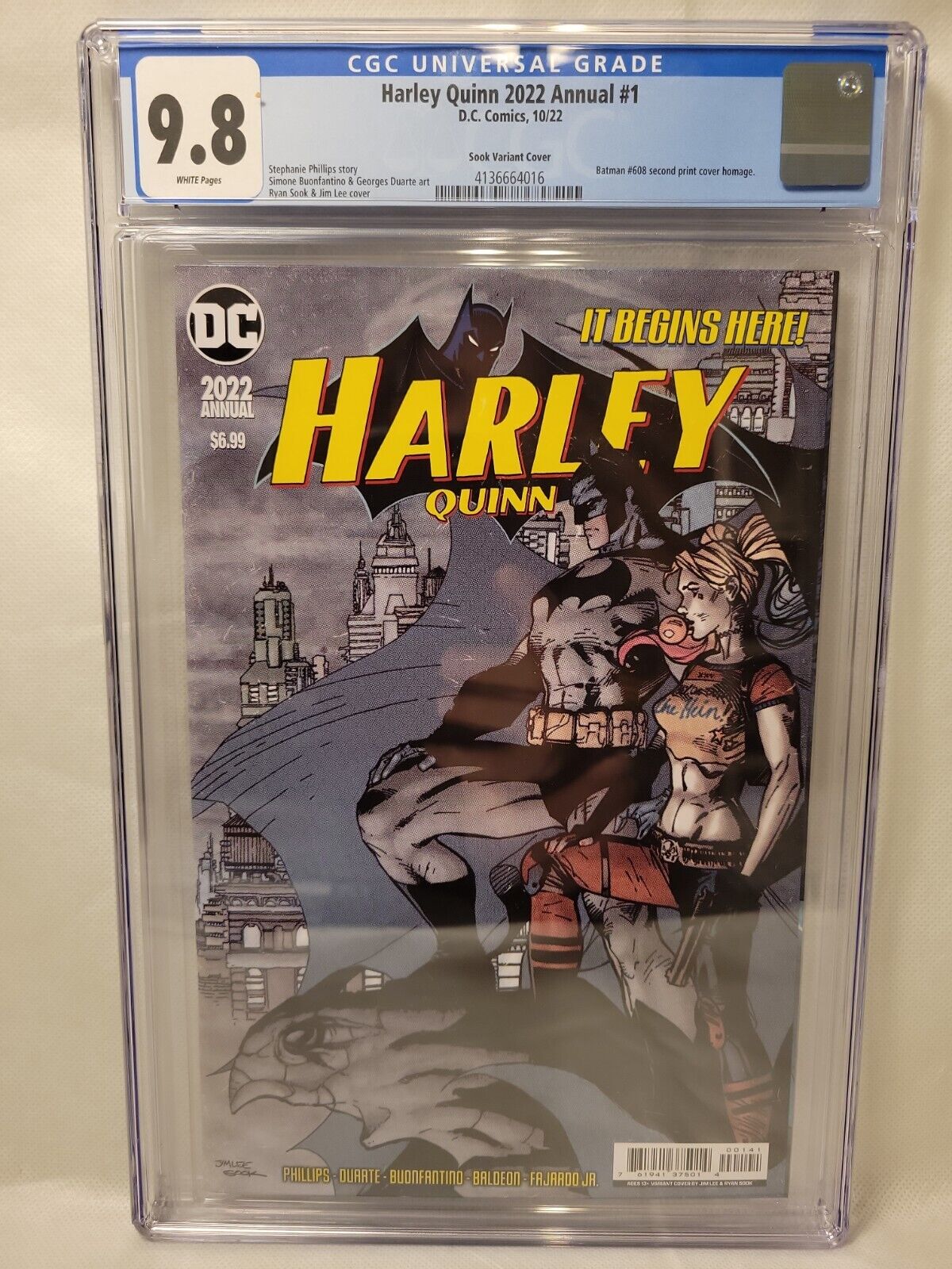 Harley Quinn 2022 Annual #1 CGC 9.8 Sook Batman 608 Homage Variant SHIPS FAST