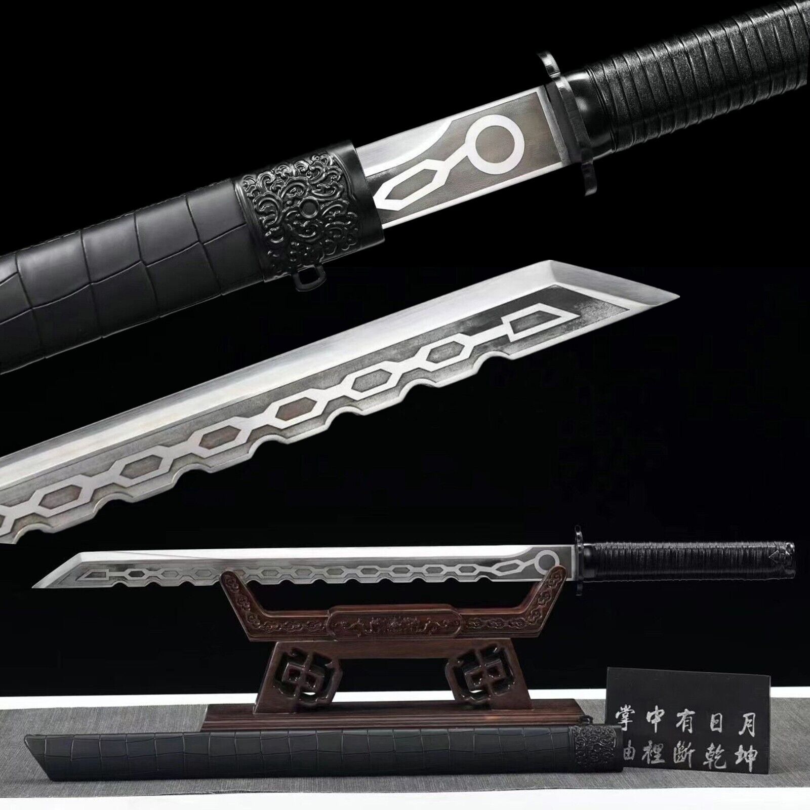 Handmade Spring Steel broadsword Real Battle Sword Saber Sharp cut