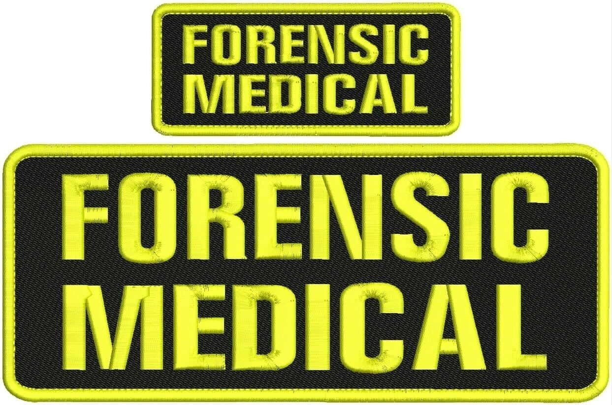 forensic medical embroidery Patches 4x10 and 2x5 hook on back 