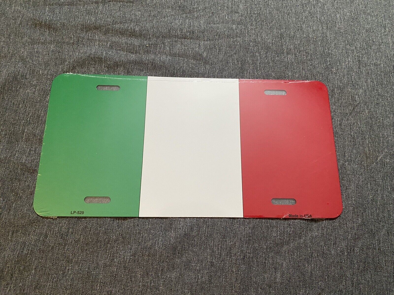 Aluminum National Italian Flag License Plate Italy, NEW