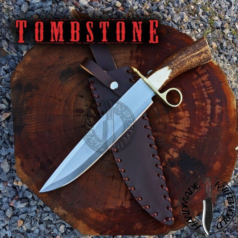 Tombstone Ring Guard Handmade Bowie Ike / Billy Clanton Movie Replica Knife 15\'\'