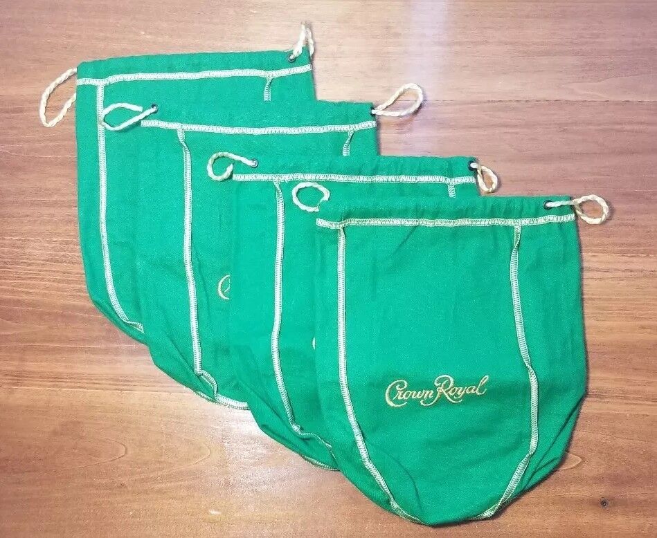 8 Crown Royal Bags Green