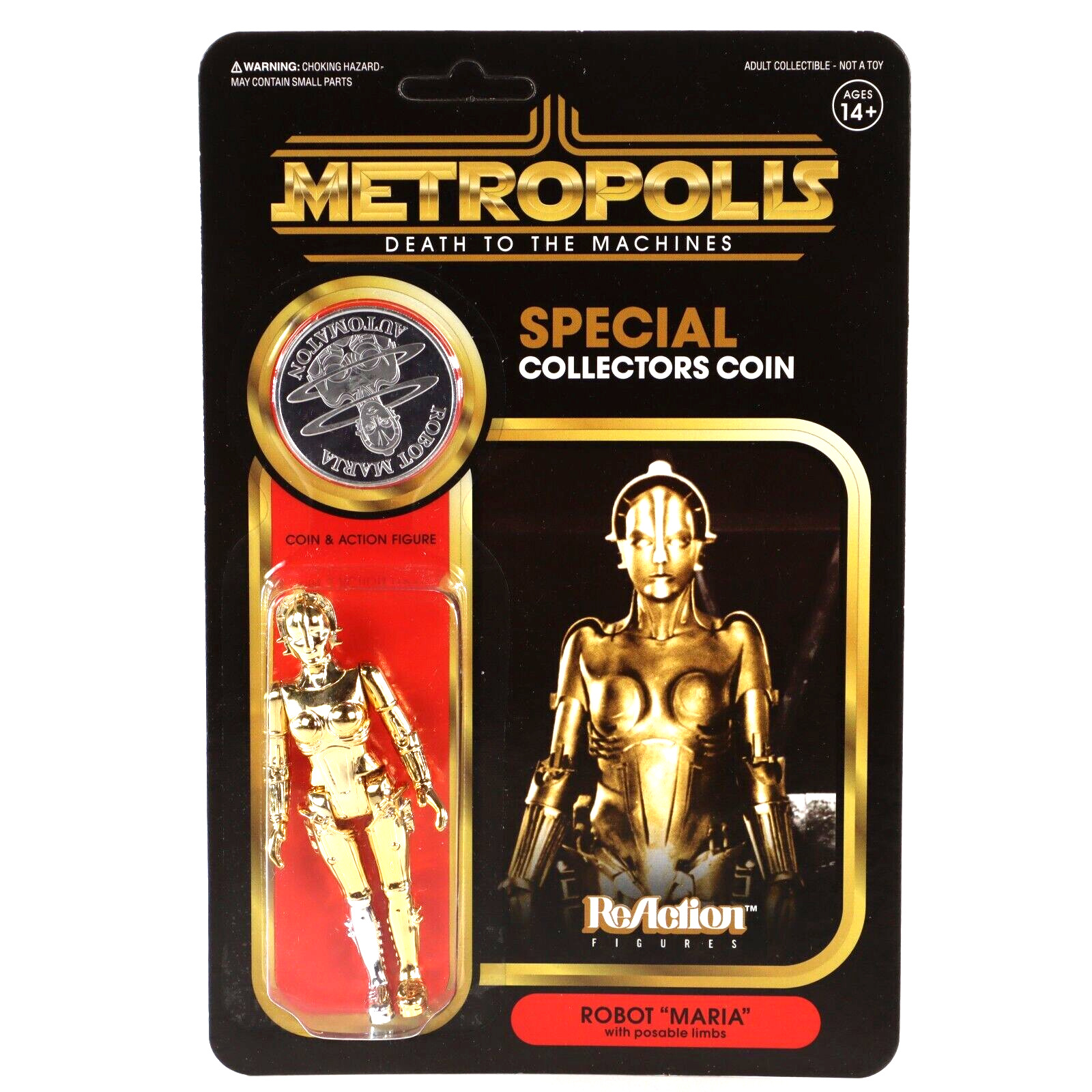 Super7 ReAction Metropolis Robot Maria Coin Figure SDCC 2018 Not Punched Sealed