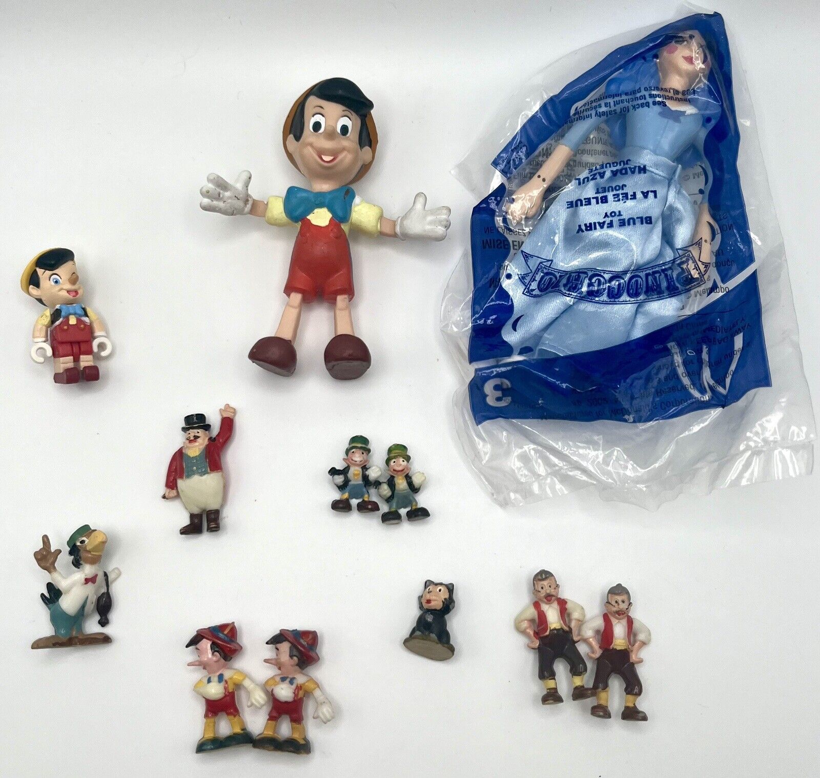 Vintage Pinocchio Figures Lot + 9 Marx Disney Miniatures Disneykins Geppetto Etc