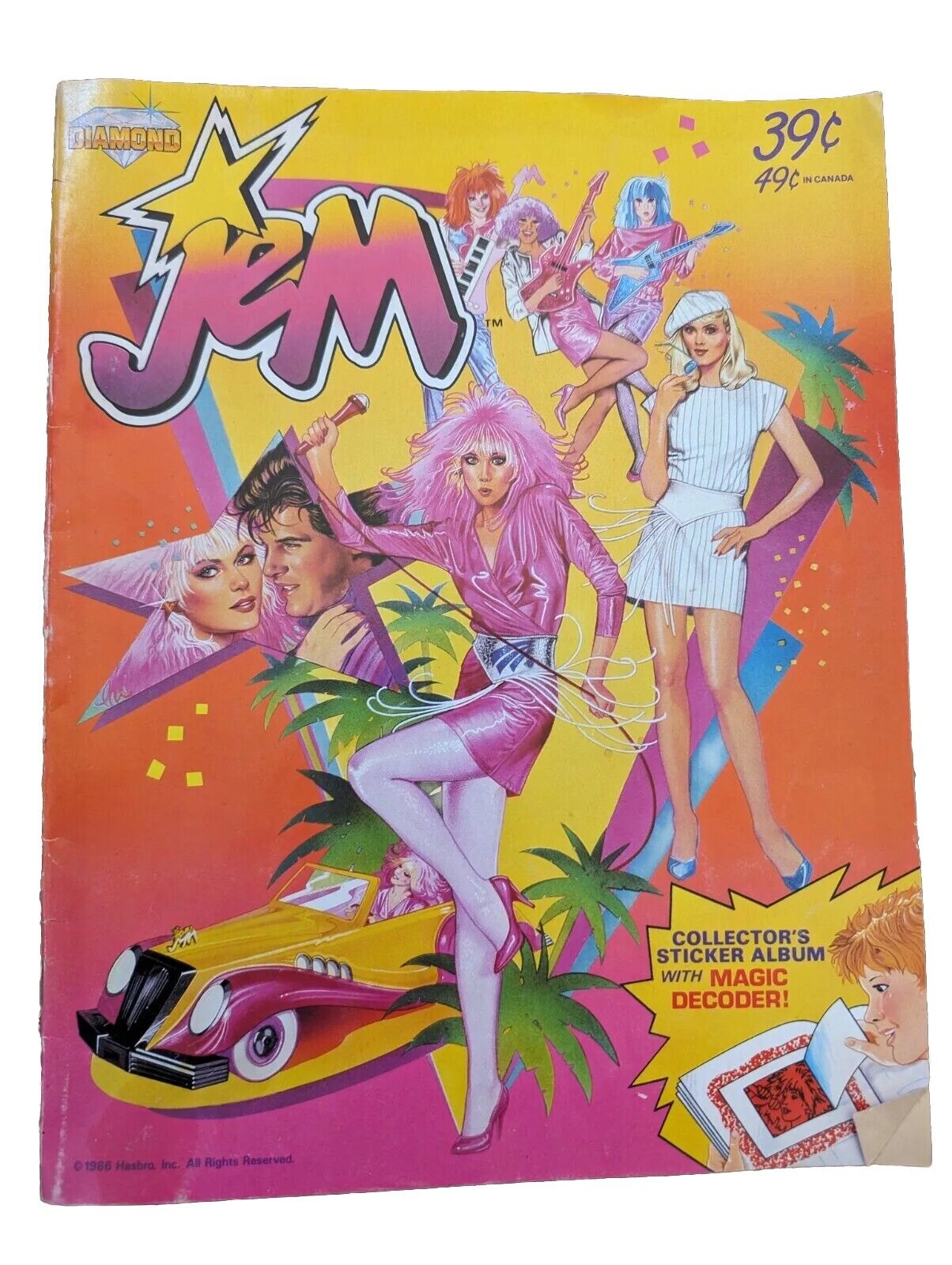 Vintage 1986 Jem and the Holograms Sticker Album Book Stickers HASBRO NO DECODER