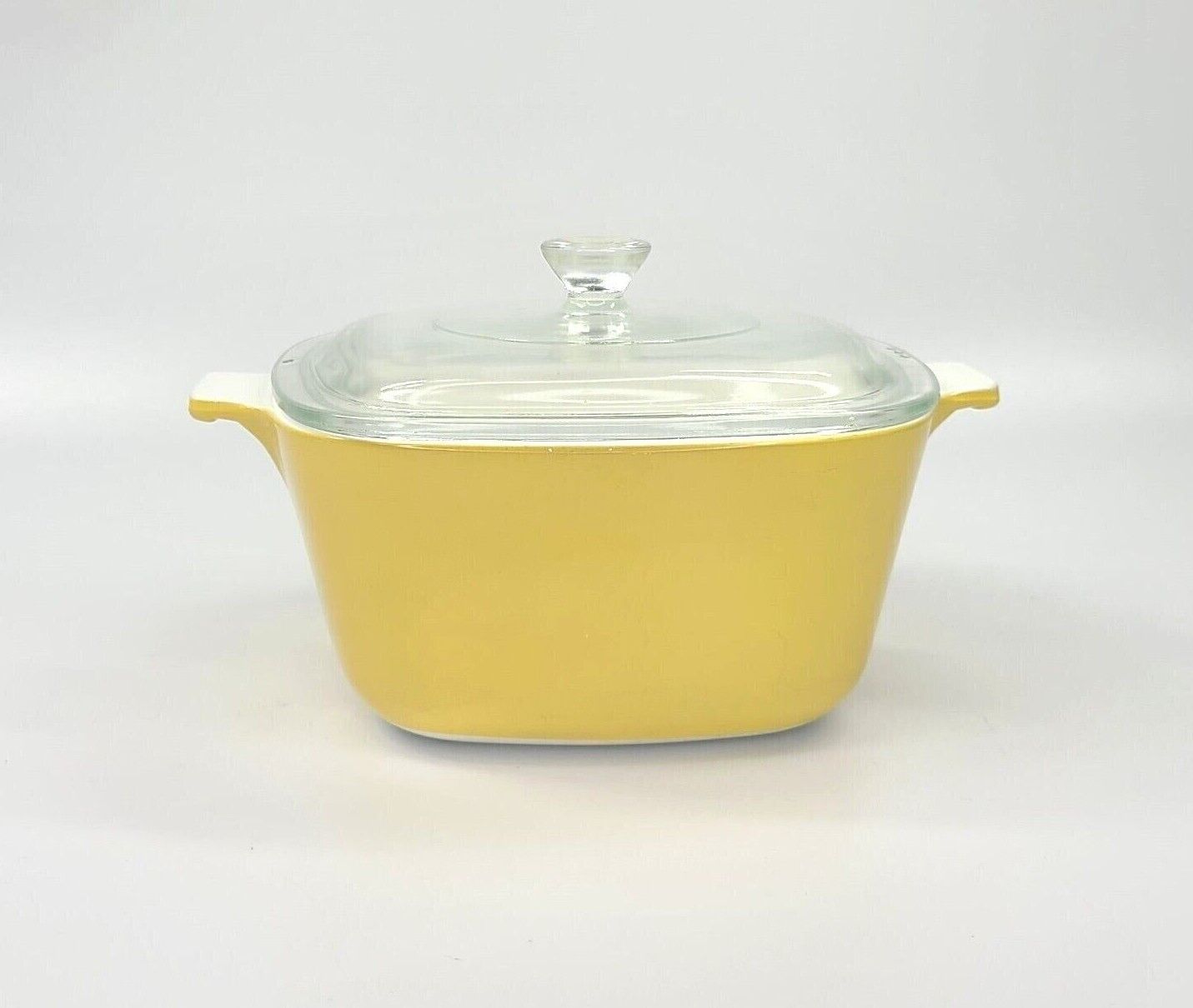 Vintage Harvest Gold Square Corning Ware Casserole With Lid 1 3/4 QT. P-1 3/4-B 