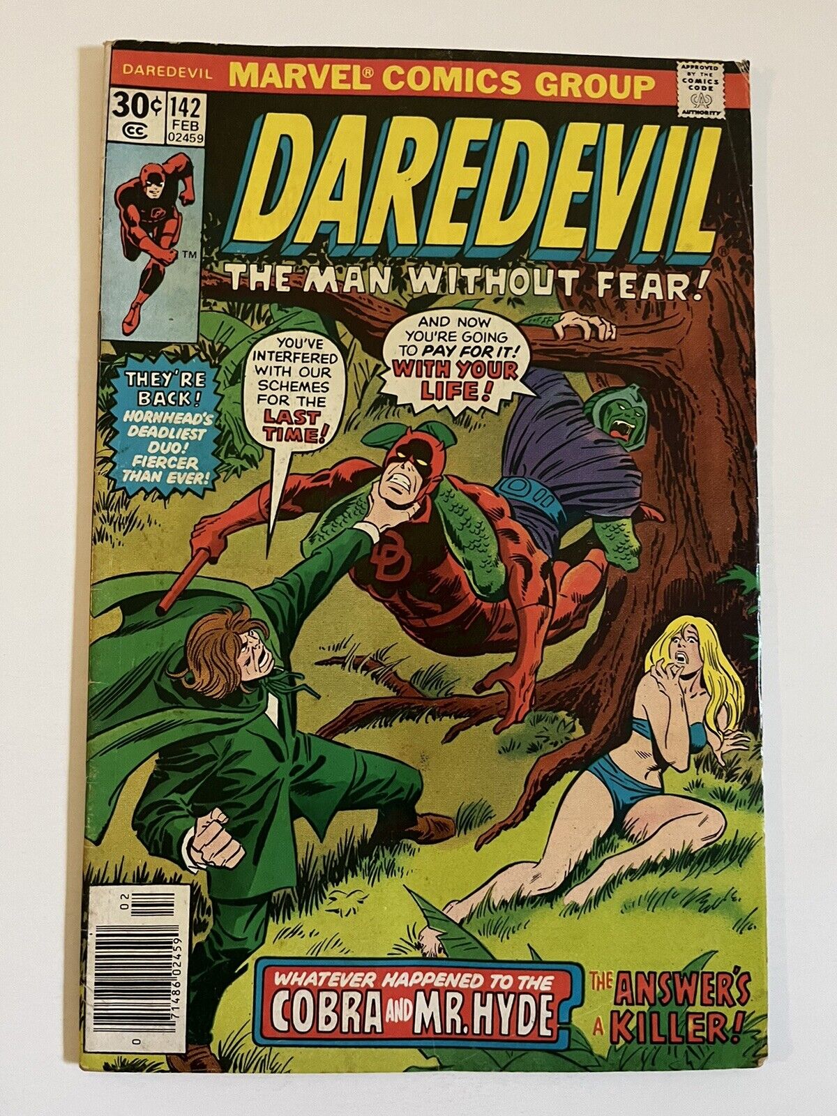 DAREDEVIL #142 Marvel Comic 1977 Cobra & Mr Hyde (04/25)