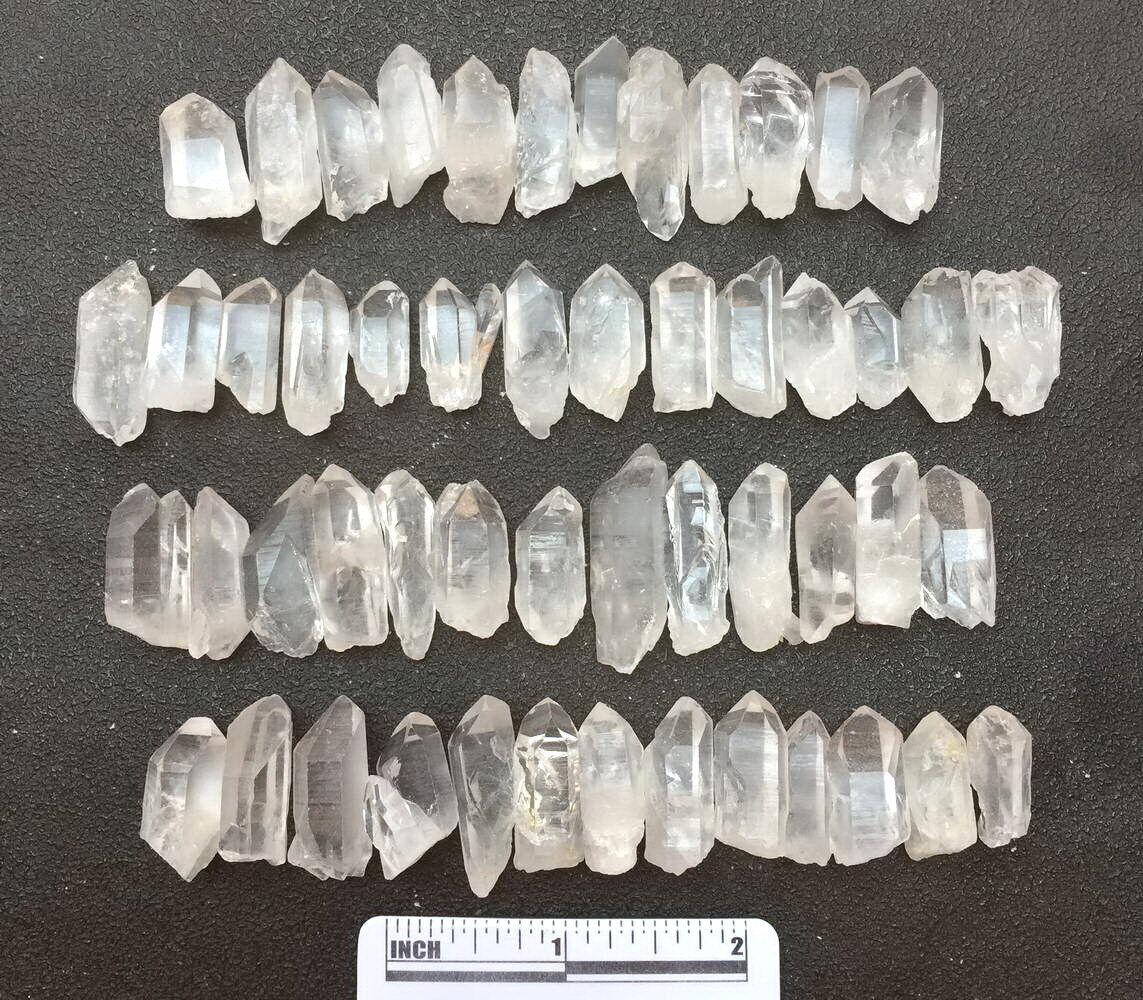 50pcs Bulk Clear Quartz Small Terminated Points Rough Crystal Short Wands Tips