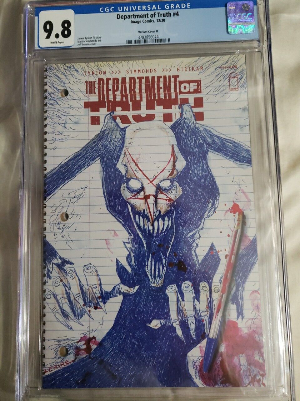 Department of Truth #4 Lemire 1:25 D Variant  CGC 9.8 2020 Limited Edition