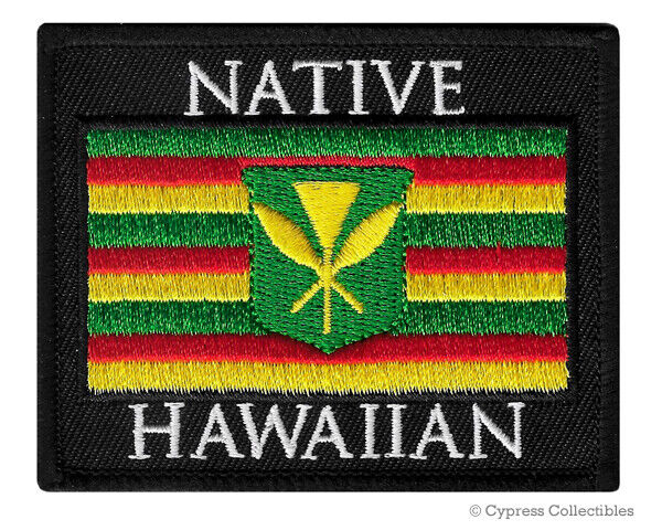 NATIVE HAWAIIAN PATCH iron-on KING KAMEHAMEHA FLAG Kanaka Maoli STATE HAWAII new