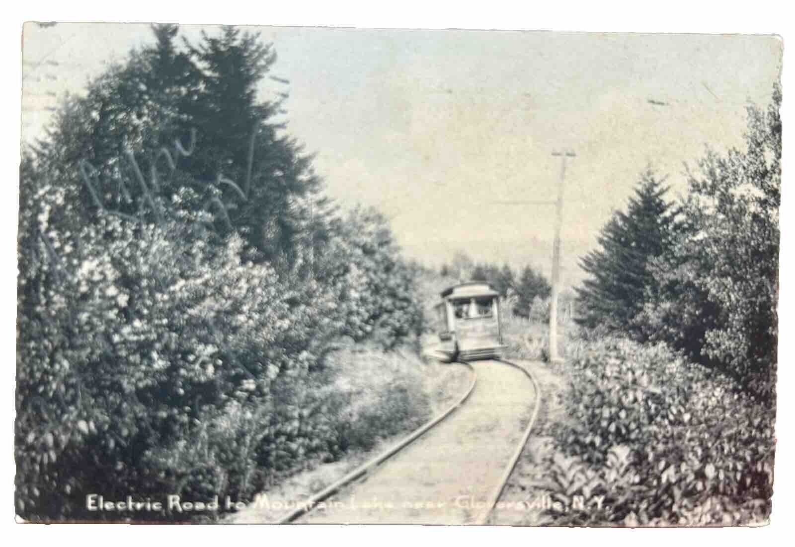 Electric road to Mountain Lake. Gloversville, New York Vintage Postcard. 1901.
