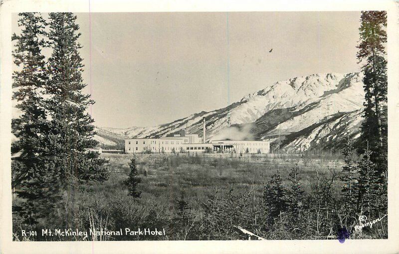 Alaska Mt Mckinley National Park Hotel Robinson R101 RPPC Photo Postcard 22-6804