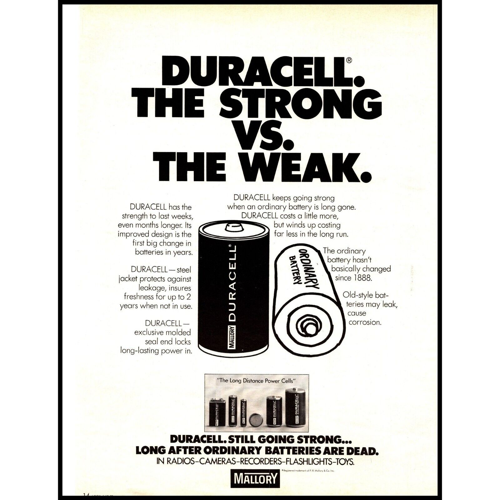 1970 Mallory Duracell Battery Batteries Vintage Print Ad 70s Tech Electronics